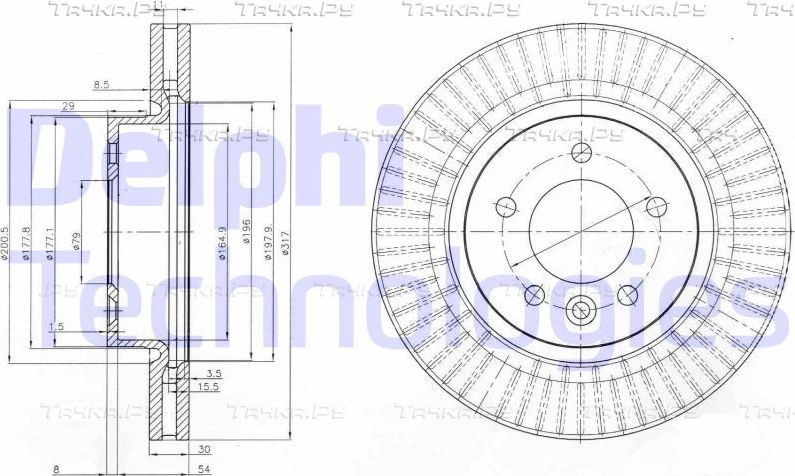 Тормозной диск Delphi. Артикул BG9006C