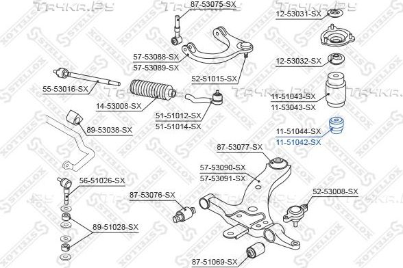 Отбойник амортизатора (стойки) Stellox. Артикул 11-51042-SX