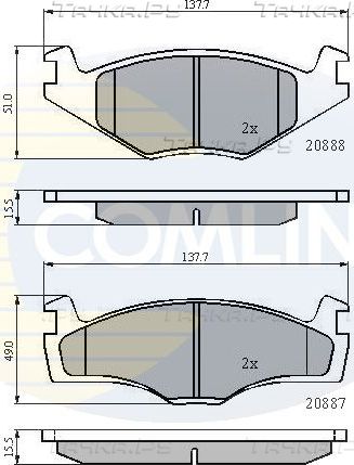 Тормозные колодки Comline Comline. Артикул CBP0148