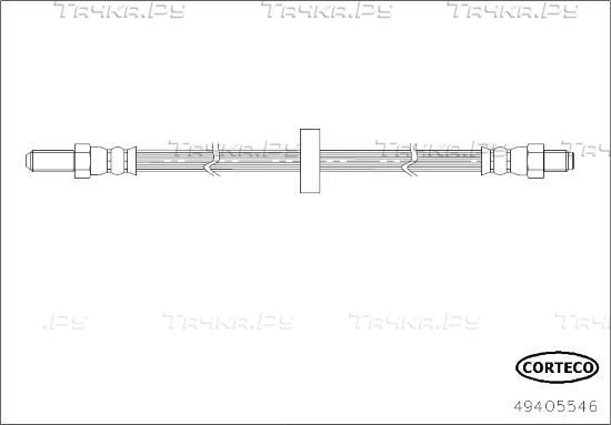 Тормозной шланг Corteco передний для Jaguar XJ II (X308) 1997-2003. Артикул 49405546