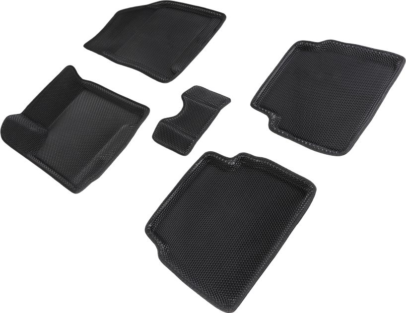 Коврики Seintex 3D EVA Соты для салона Chevrolet Aveo I седан 2003-2011 ЧЕРНЫЕ. Артикул 96403
