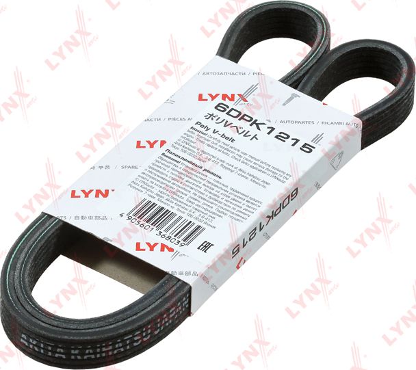 Приводной ремень поликлиновой LYNXauto. Артикул 6DPK1215
