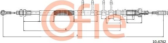 Трос ручника (тросик ручного тормоза) Cofle. Артикул 10.4742