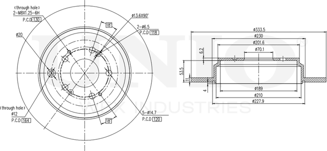 Диск тормозной (Unio). Артикул BRD-20260