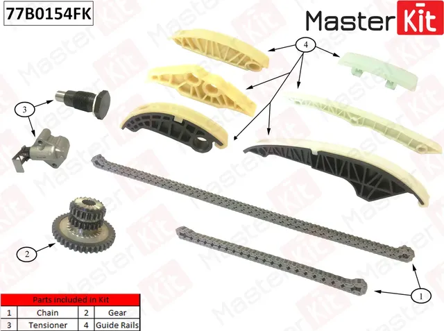 77B0154FK Комплект цепи ГРМ Audi A3/TT Shoda Octavia/Superb Volkswagen Passat/Golf VI/CC AXX/BPY/BWA (Master KIT) Master KIT. Артикул 77b0154fk