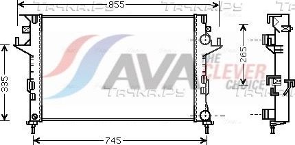 Радиатор охлаждения двигателя AVA. Артикул RT2291