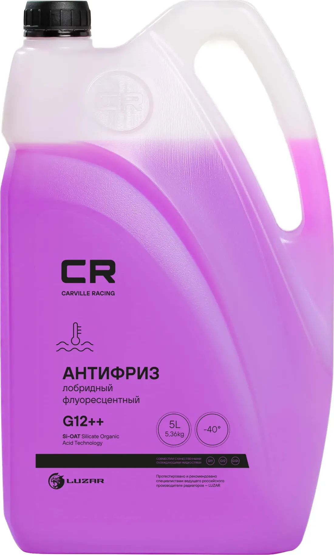 Антифриз, готовый раствор CR G12++, лобридный флуор. -40°С, фиолет, 5л/5.36кг (Carville Racing). Артикул L2018002