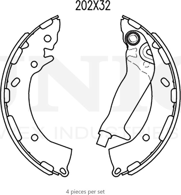 Колодки тормозные барабанные, комплект (Unio). Артикул BRP-10053