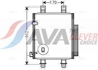 Радиатор кондиционера (конденсатор) AVA (алюминий) для Daihatsu Cuore VII (L276) 2007-2013. Артикул DU5072D