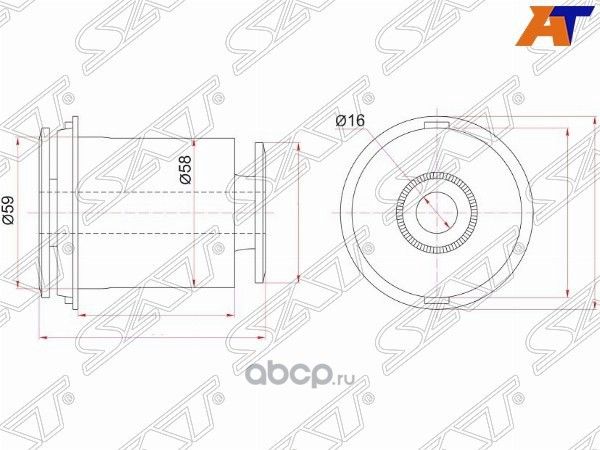 Сайлентблок RR переднего нижнего рычага TOYOTA 4RU (SAT). Артикул ST4865560050