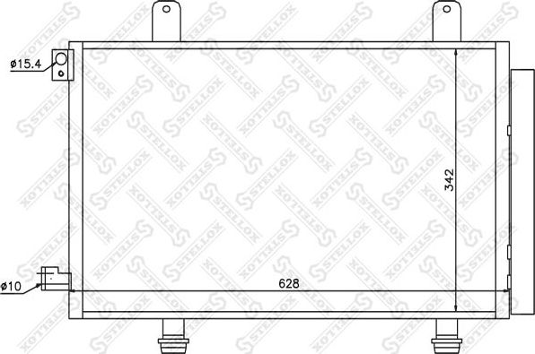Радиатор кондиционера (конденсатор) Stellox для Fiat Sedici 2006-2014. Артикул 10-45212-SX