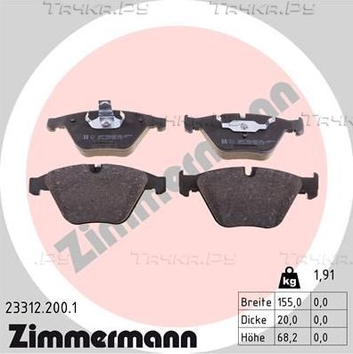 Тормозные колодки Zimmermann передние для BMW 1 I (E82/E88) 2011-2012. Артикул 23312.200.1