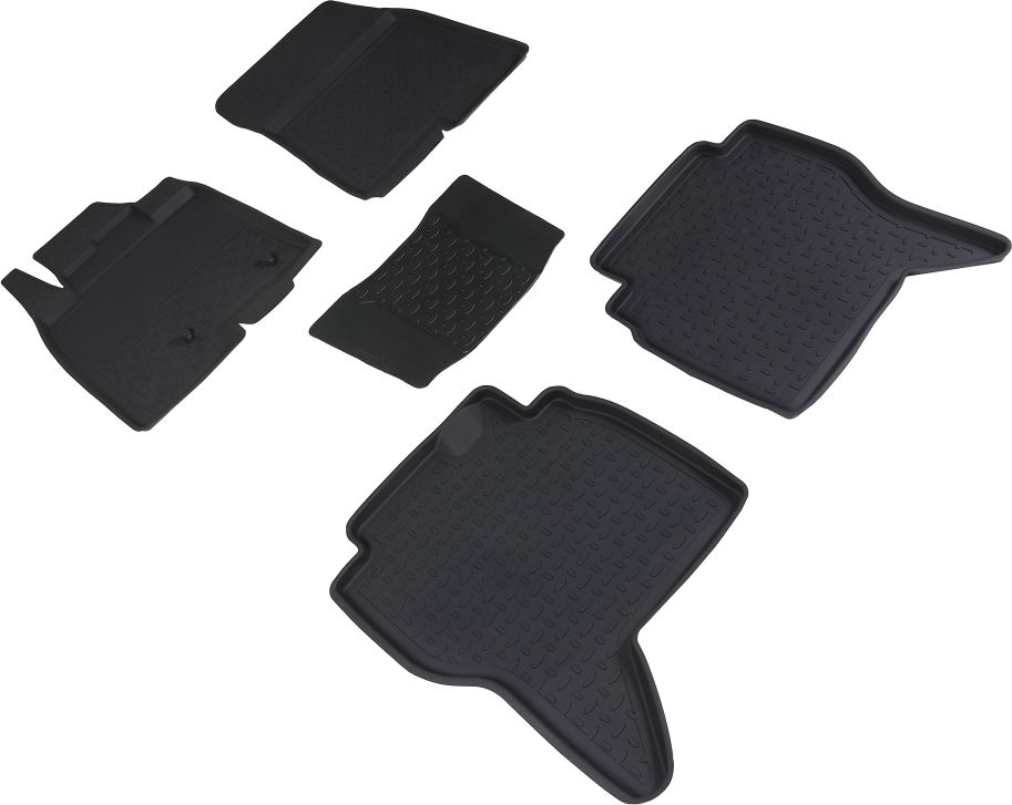 Коврики резиновые Seintex с высоким бортиком для салона Mitsubishi Pajero IV 2006-2026. Артикул 86188