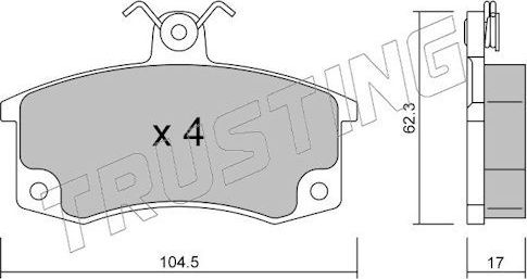 Тормозные колодки Trusting. Артикул 064.0