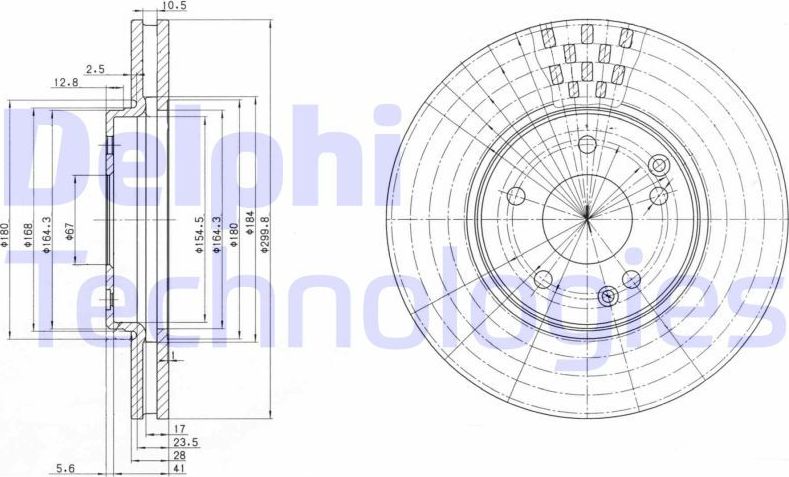 Тормозной диск Delphi. Артикул BG3396