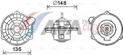 Вентилятор, мотор печки (отопителя) салона AVA. Артикул HY8404