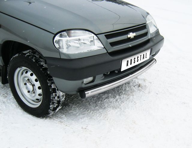 Защита RusStal переднего бампера d76 (дуга) для Chevrolet Niva 2002-2008. Артикул NCZ-000188