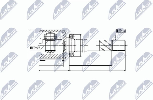 Шрус внутренний (граната) NTY передний правый для Opel Movano III 2010-2026. Артикул NPW-RE-044