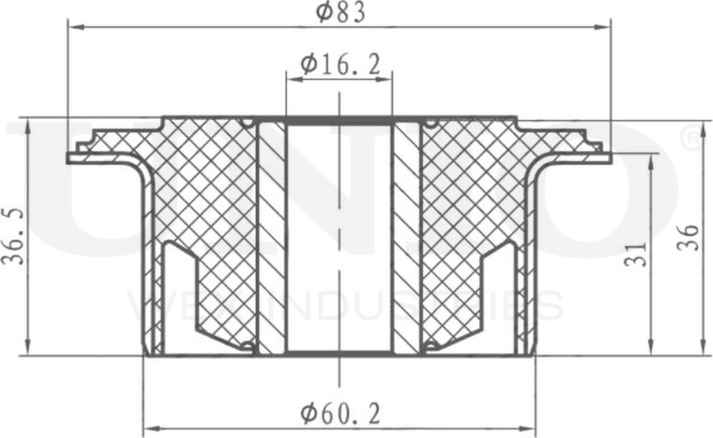 Сайлентблок рессоры (Unio). Артикул RMP-20255