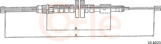 Трос ручника (тросик ручного тормоза) Cofle. Артикул 10.6023