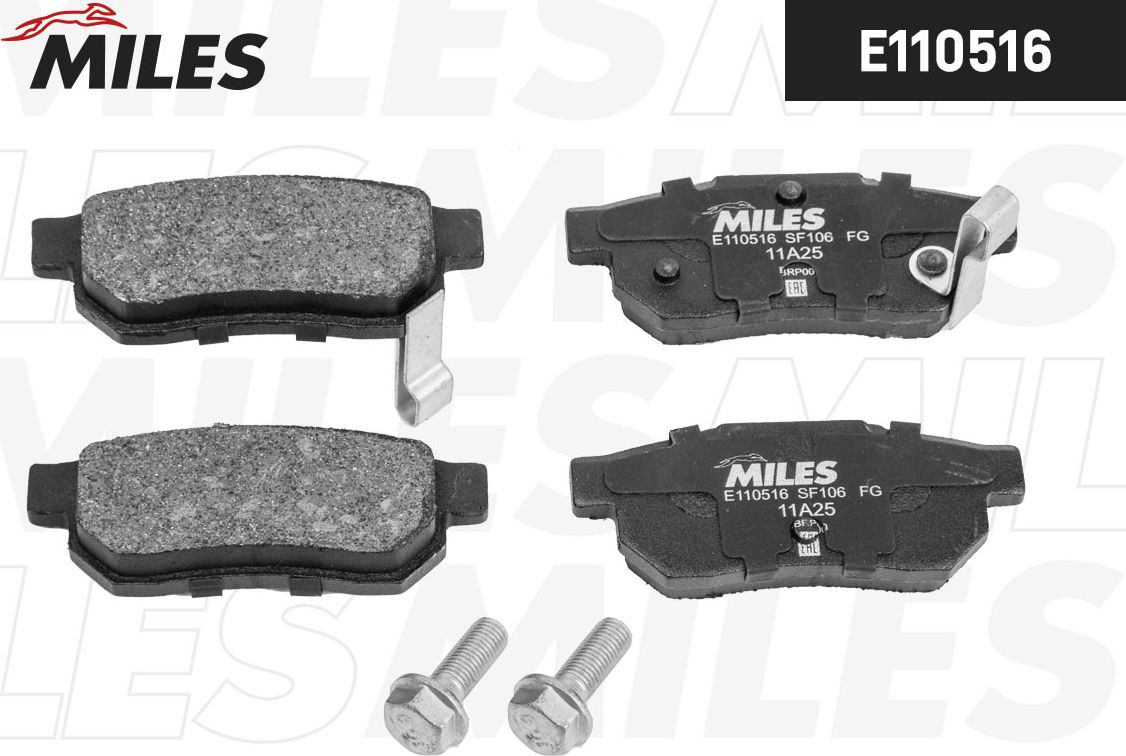 Тормозные колодки Miles (Semi-Metallic) задние для Rover 45 2000-2005. Артикул E110516