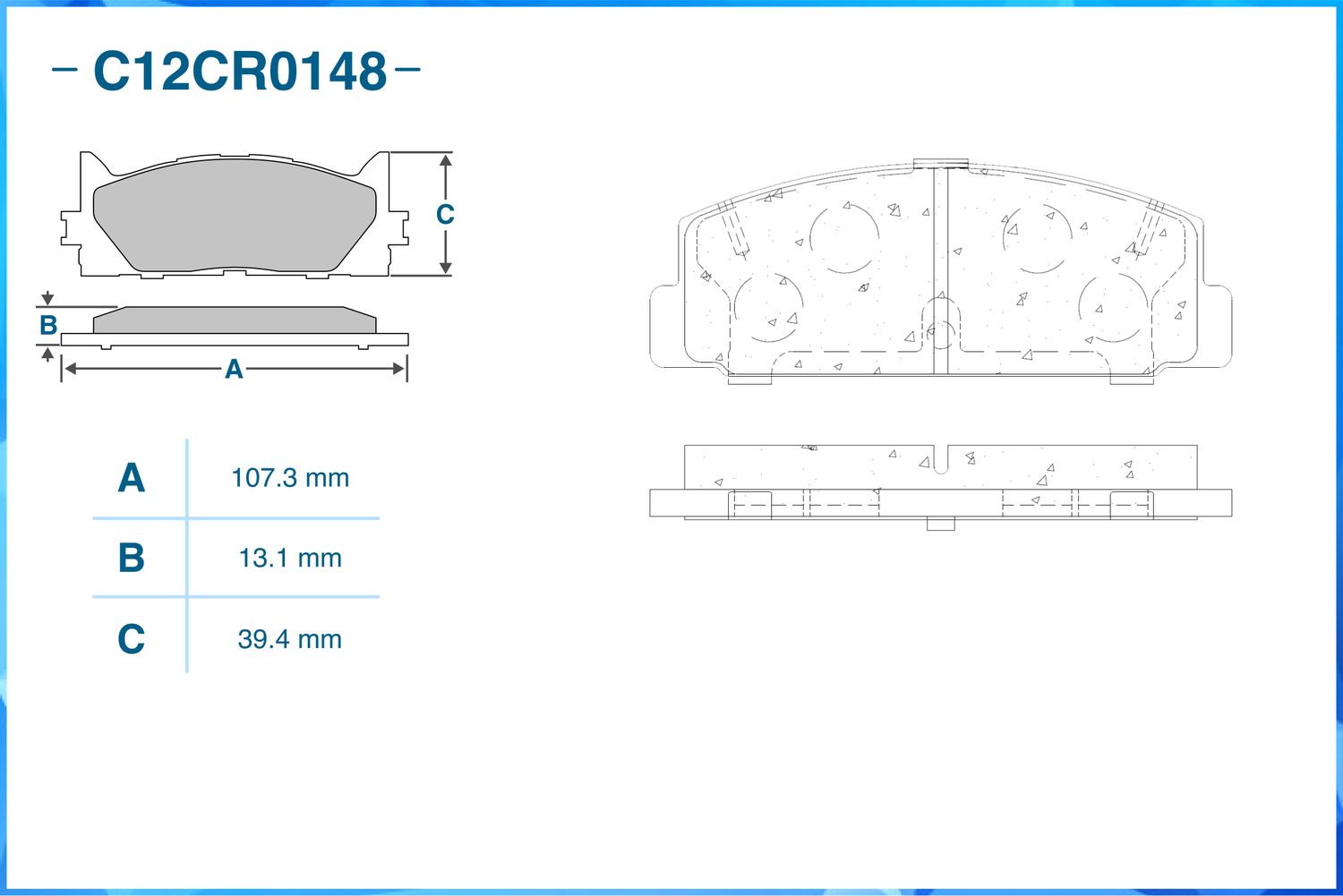 Колодки тормозные задние (Low Metallic) (Cworks). Артикул C12CR0148