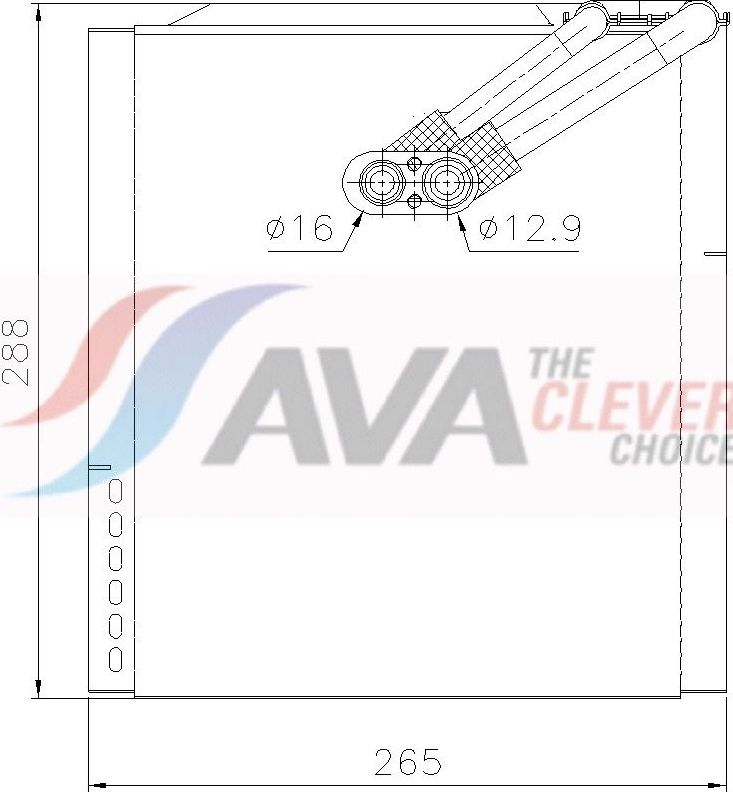 Испаритель кондиционера AVA (алюминий). Артикул KAV357