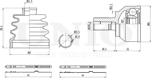 ШРУС наружный (Unio). Артикул CVJ-20203