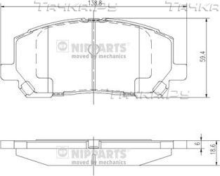 Тормозные колодки Nipparts передние для Lexus RX I 1998-2003. Артикул J3602118
