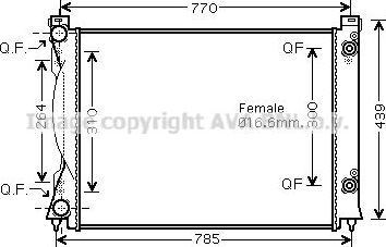 Радиатор охлаждения двигателя AVA для Audi A6 III (C6) 2004-2011. Артикул AI2234