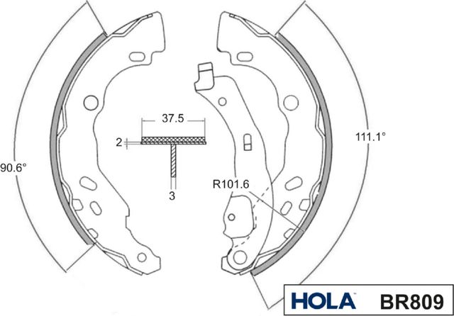 Тормозные колодки HOLA. Артикул BR809