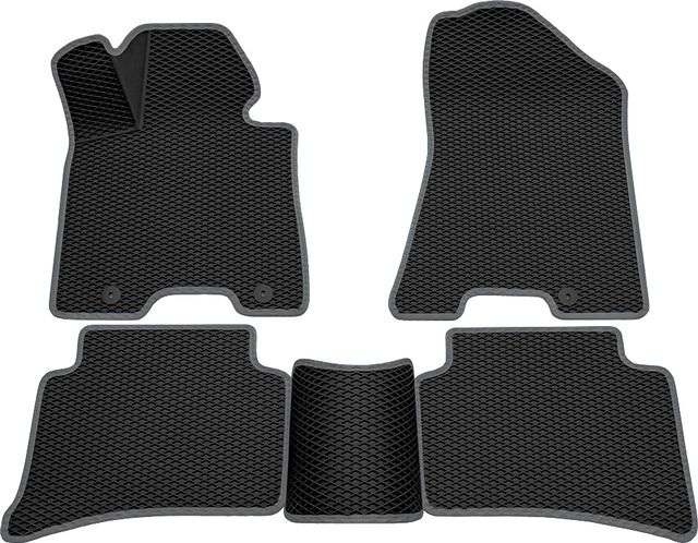 Коврики Rezkon 3D EVA Ромб резиновые для салона Kia Sportage IV 2016-2026 Серый кант. Артикул 9221040302