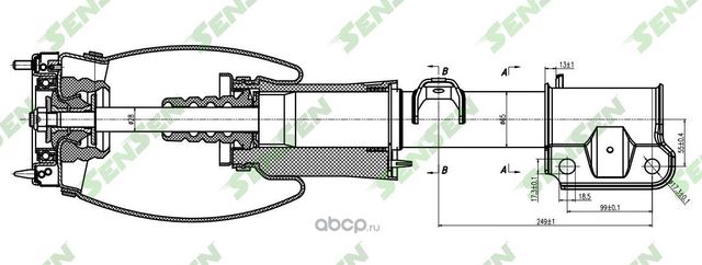 SAR053 Пневмобаллон подвески передний правый Land Rover Range Rover 02-09 (Sensen). Артикул SAR053