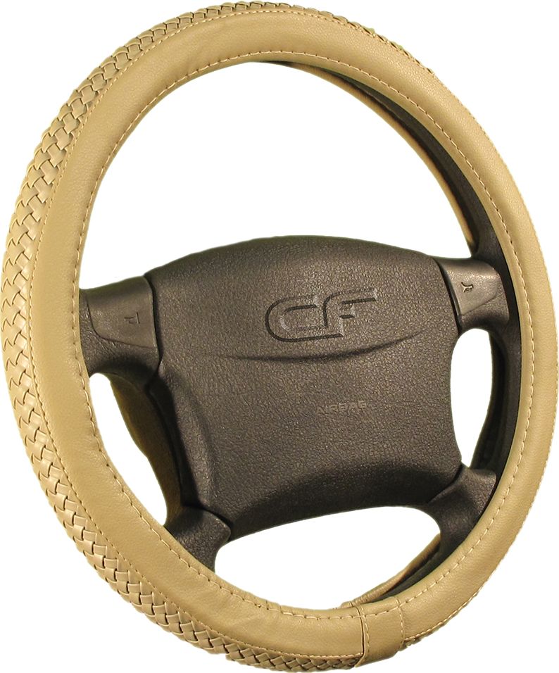 Оплётка на руль CarFashion Tress (размер M, искусственная кожа, цвет БЕЖЕВЫЙ/БЕЖЕВЫЙ). Артикул 31236