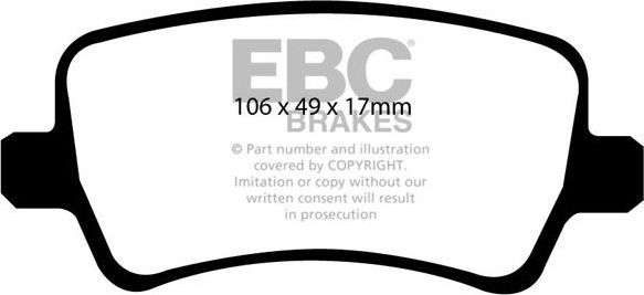 Тормозные колодки EBC Brakes. Артикул DP41934R