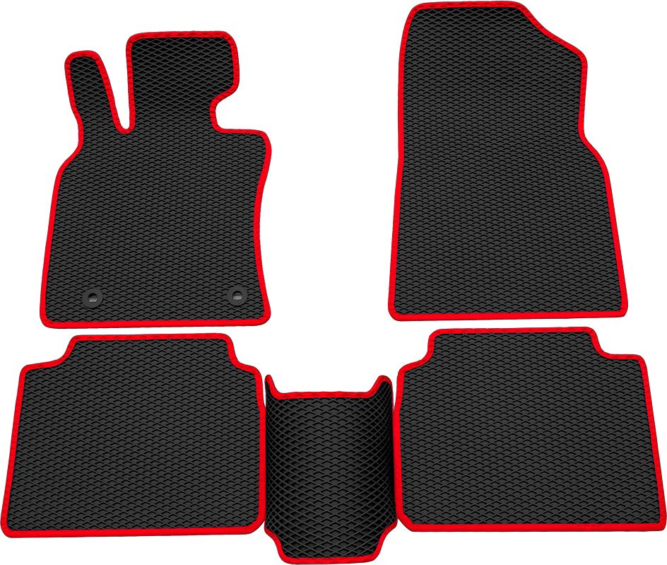 Коврики Rezkon EVA для салона Toyota Camry 70 (V70, XV70) 2018-2026 Красный кант. Артикул 9034010304