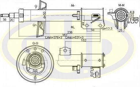 Амортизатор G.U.D.. Артикул GSA333715