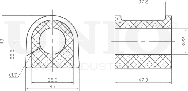 Втулка стабилизатора (Unio). Артикул RMP-10163