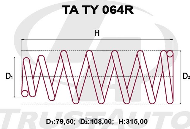 ПРУЖИНА ПОДВЕСКИ УСИЛЕННАЯ (Trustauto). Артикул TATY064R