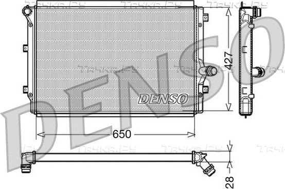 Радиатор охлаждения двигателя Denso (алюминий) для Volkswagen Touran II 2010-2015. Артикул DRM32017