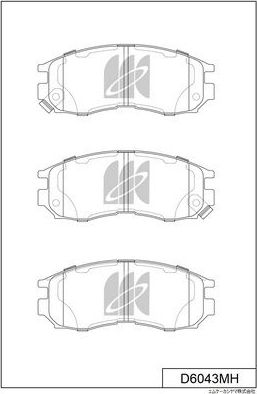 Тормозные колодки MK Kashiyama передние для Daewoo Korando 1999-2001. Артикул D6043MH