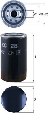 Топливный фильтр Mahle-Knecht. Артикул KC 28