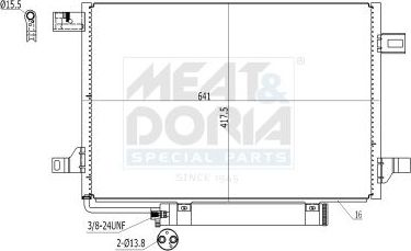 Радиатор кондиционера (конденсатор) Meat & Doria. Артикул 991017