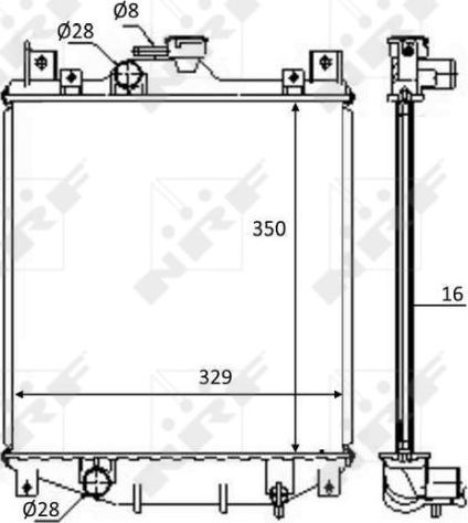 Радиатор охлаждения двигателя NRF (алюминий) для Suzuki Swift II 1989-2005. Артикул 59083