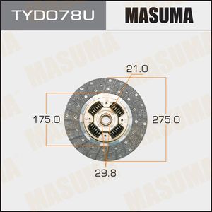Диск сцепления Masuma для Toyota Land Cruiser 80 1990-1997. Артикул TYD078U