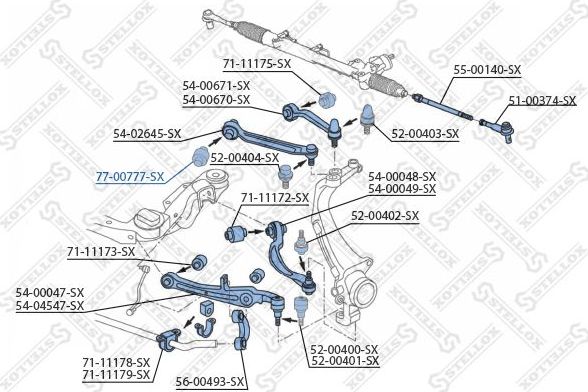 Сайлентблок переднего рычага подвески Stellox. Артикул 77-00777-SX