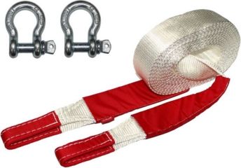 Стропа динамическая (рывковая) Tplus 10 т/9 м серия Туризм с шаклами 3,25 т (2 шт.). Артикул T002417
