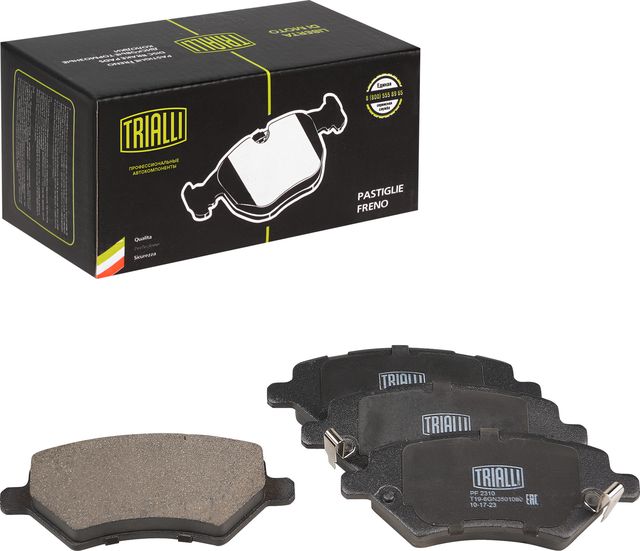 Тормозные колодки Trialli (Low-Metallic) передние для Chery Tiggo 4 I 2017-2026. Артикул PF 2310