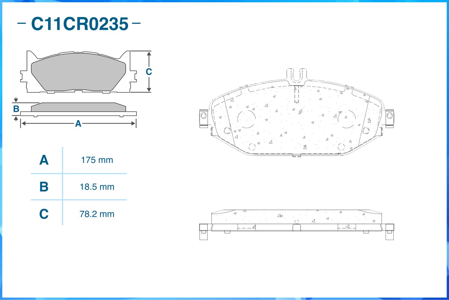 Колодки тормозные передние (Low Metallic) (Cworks). Артикул C11CR0235