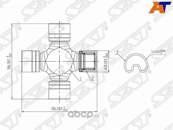 Крестовина NISSAN ARMADA TA60/TITAN A60/INFINITI QX56 SAT STC7126ZE00A SAT. Артикул STC7126ZE00A